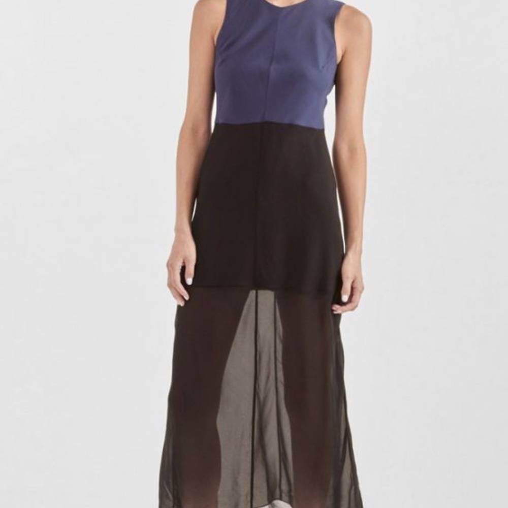 Theory Dalax Favas Silk & Wool Sheer Dress